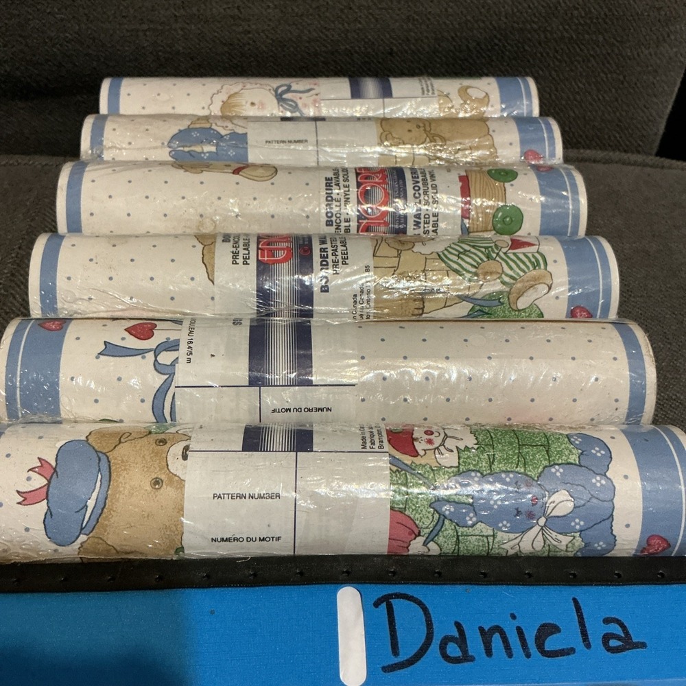 Vintage Wall Paper Border Teddy Bear Nursery NEW 6 Rolls